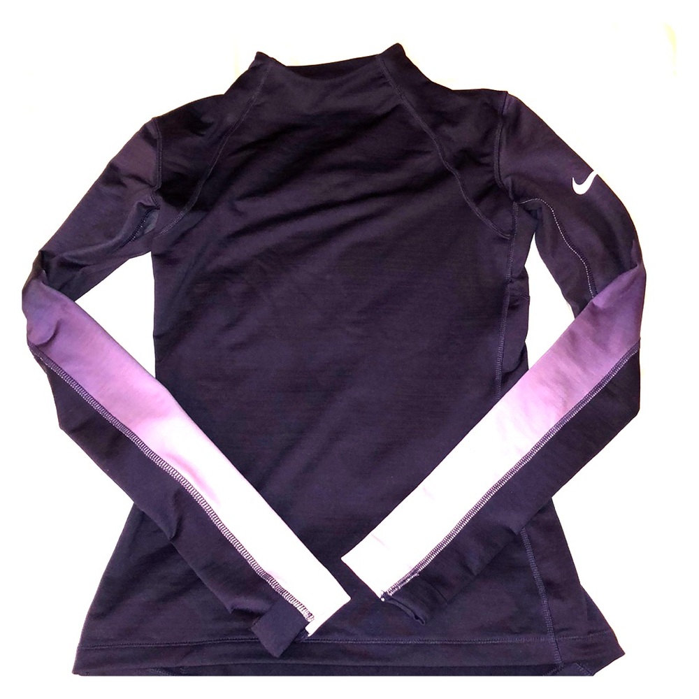 Nike pro hyperwarm pullover purple ombré